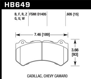 Cadillac CTS-V Brake Pads - Front - Hawk Performance - DTC-70 - `08-`12